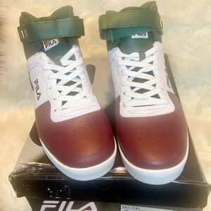 Fila Burgundy and Forest Green High-Tops NIB Size 13